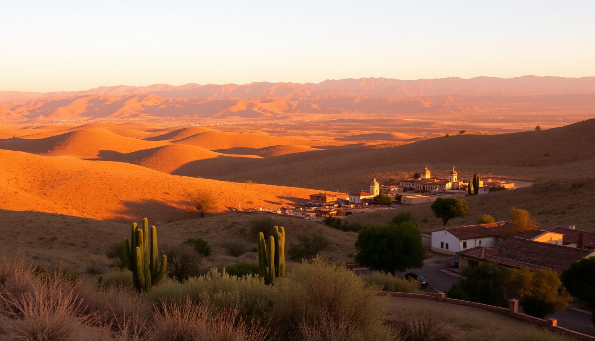 Valley of Teotitlán del Valle, Oaxaca at golden hour